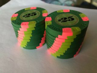 Paulson Tophat & Cane Poker Chips (20 Classic) $25 Denomination