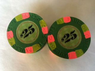 Paulson Tophat & Cane Poker Chips (20 CLASSIC) $25 Denomination 5