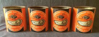 Black Swan Brand Seafood Oyster Gallon Tin Cans Advertising Shady Side Maryland