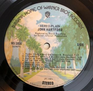 John Hartford - Aereo - Plain - 1975 US Press WS 1916 (NM -) Ultrasonic 4