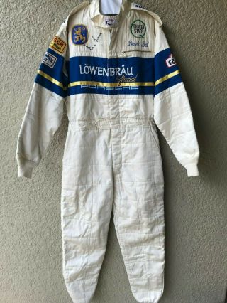 Derek Bell,  Signed,  Lowenbrau Porsche 962,  Holbert Racing,  Race Drivers Suit