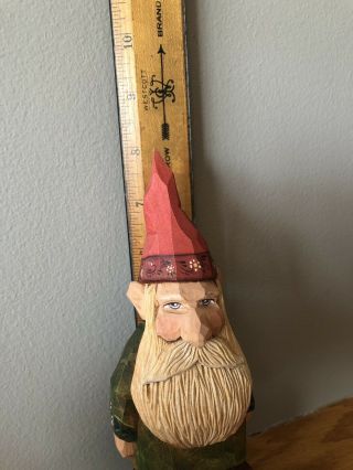 RARE Scandinavian Nordic Folk Art Gnome Woodcarving - Famed Artist Harley Refsal 7