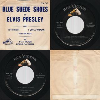 (temp.  Paper Envelope & 45 W/pd) Elvis Presley Rca Victor Epa - 747 1956