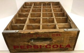Vintage Pepsi Cola Wooden Soda Crate Wood Box
