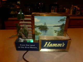 Vintage Early Hamm ' s Beer Lighted Sign from Lakeside Plastics Union Made OLD 3