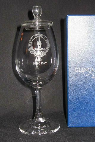 Clan Mackay Scotch Whisky Glencairn Copita Nosing Glass With Ginger Jar Top