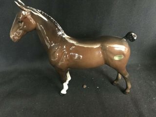 Gorgeous Beswick England Glossy Porcelain Brown/chestnut Thoroughbred Horse??