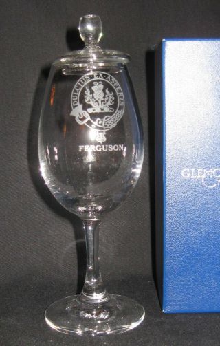 Clan Ferguson Scotch Whisky Glencairn Copita Nosing Glass With Ginger Jar Top