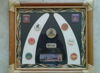 Reserve Casino,  Henderson Nevada,  Framed $25,  5,  1,  Chips,  Matchbook Covers,  Art