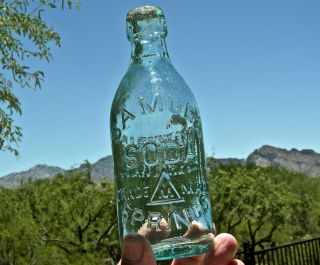 Antique Napa California " Samuel Soda Springs " Western Blob Top Soda Bottle