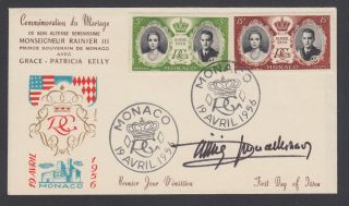 Prince Rainier Of Monaco,  Signed 1956 Royal Wedding Fdc