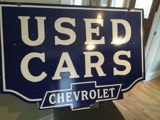 Large Chevrolet Car Double Sided Porcelain Sign 4