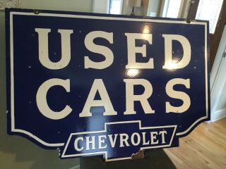 Large Chevrolet Car Double Sided Porcelain Sign 5