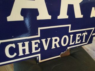 Large Chevrolet Car Double Sided Porcelain Sign 6