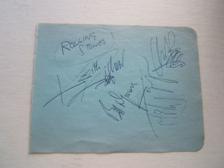 Rolling Stones Signed Page Jsa Mick Jagger,  Keith Richards,  Bill Wyman And Watts