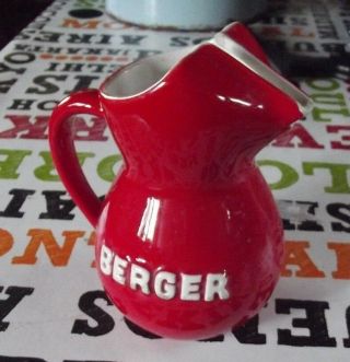 Old Pitcher Berger 50cl Red Vintage Ceramic Paris Guinguette Bistro