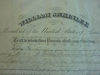 SIGNED DOCUMENT BY PRESIDENT WILLIAM MCKINLEY 2