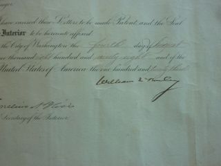 SIGNED DOCUMENT BY PRESIDENT WILLIAM MCKINLEY 3