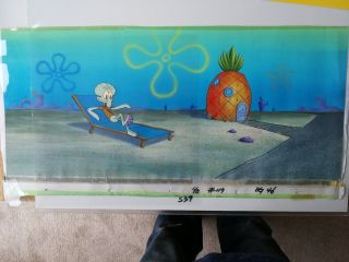 Nickelodeon Tv Spongebob Animation Art Pan Master Background Cel Set Up Pa2