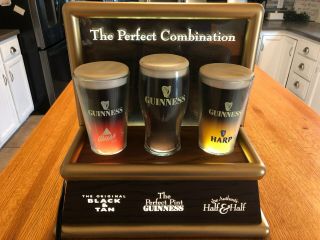 Vintage Guinness Stout Back Bar Pint Glass Display - -