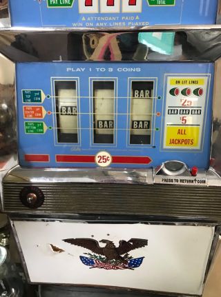 Vintage 25 cent Bally slot machine 3