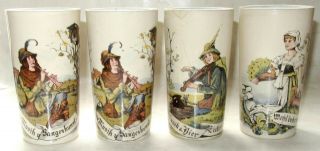 4 Antique Villeroy & Boch ¼l Beer Tumblers Made In Germany For Spokane Hotel,  Wa