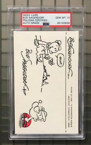 Bud Sagendorf Signed 3x5 Sketch Drawing Popeye The Sailor Man Psa/dna 10 Auto