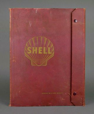 Vtg 1955 Shell Oil Travel Trailer Rv Guide Huge United States Map Book Goodyear