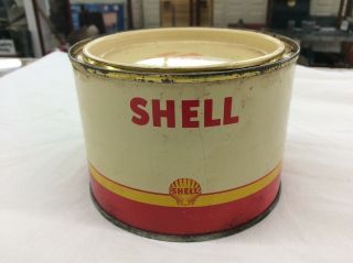 Vintage Old Stock Shell Oil One Pound Grease Can Petroliana
