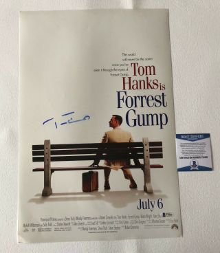 Tom Hanks Signed Autographed Forrest Gump 12x18 Photo Poster Beckett Bas 1