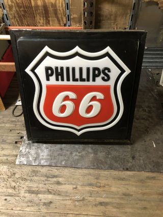 Phillips 66 Lit Raised Letters Dealership Dealer Sign Light Ok
