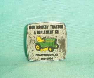 Vintage John Deere Tape Measure Tractor Montgomery Implement Crawfordsville,  In.