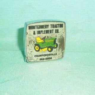 Vintage John Deere Tape Measure Tractor MONTGOMERY IMPLEMENT CRAWFORDSVILLE,  IN. 7