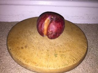 Early Antique Italian Alabaster Stone Fruit Marble Red Maroon Plum Nm,
