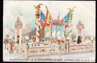 1893 Columbian Exposition Corn Starch Exhibit Of Kingsford Oswego York Vtc