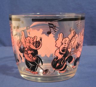 Vtg Pink Elephant Ice Bucket Barware Dancing Music Drinking Drunk Acl Paint