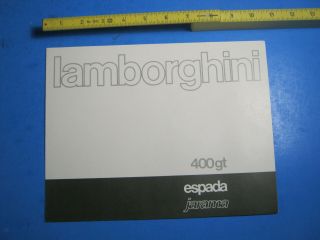 Lamborghini 400gt Espada Jarama Brochure