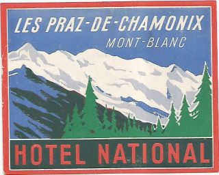 Hotel National Luggage Deco Label (les Praz - De - Chamonix)
