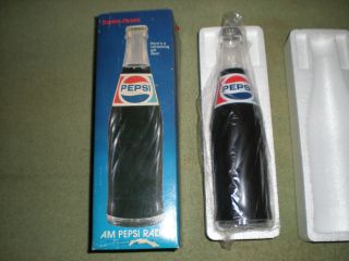 Rare/htf Vintage Pepsi Cola 10  Soda Bottle AM Radio Radio Shack (NOS) 2
