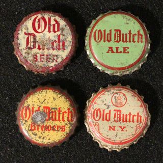 4 Old Dutch Cork Lined Beer Bottle Cap Crown Brooklyn York Ny Brewers Ale Od