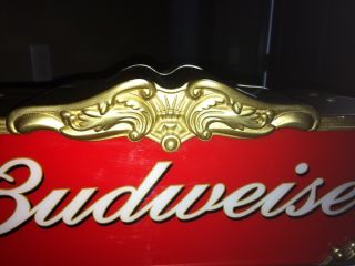 Budweiser Vintage Antique Pool Table Billiard Light Triple Red Beer Sign RARE 10