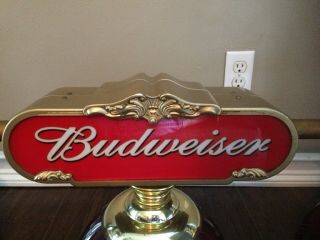 Budweiser Vintage Antique Pool Table Billiard Light Triple Red Beer Sign RARE 3