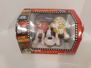 M&ms At The Movies In 3 - D Limited Edition Candy Dispenser Yellow Red Open Box