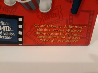 M&Ms At the Movies in 3 - D Limited Edition Candy Dispenser Yellow Red Open Box 5