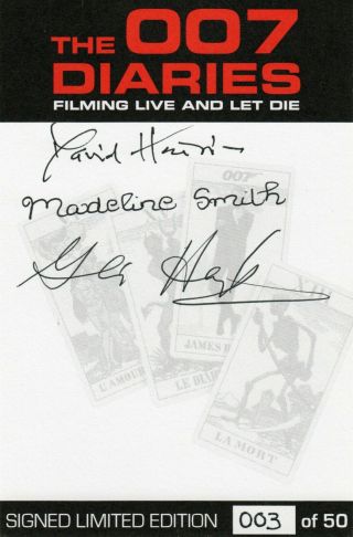James Bond - The Live And Let Die Diaries Signed By Hendry,  Hedison & Smith Rare