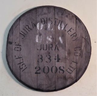 Isle Of Jura Oloroso Whisky Barrel Lid Cask End 24 " Wide Braced Ready To Hang
