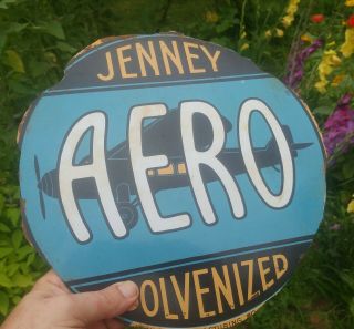 Jenney Aero Porcelain Pump Plate Sign