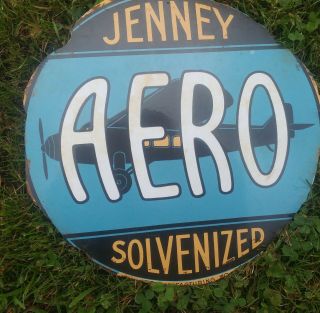 JENNEY AERO porcelain pump plate sign 3