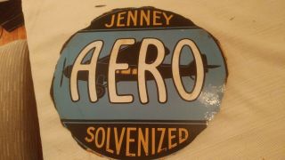JENNEY AERO porcelain pump plate sign 8