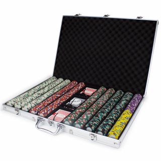1000 Monaco Club 13.  5 Gram Poker Chips Set With Aluminum Case - Pick Chips